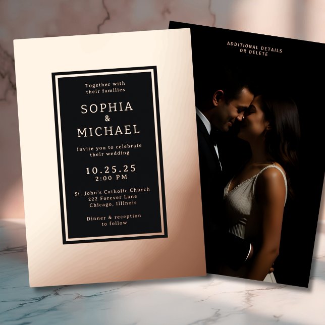 Plantilla de fotografía de invitación de boda simp (Subido por el creador)