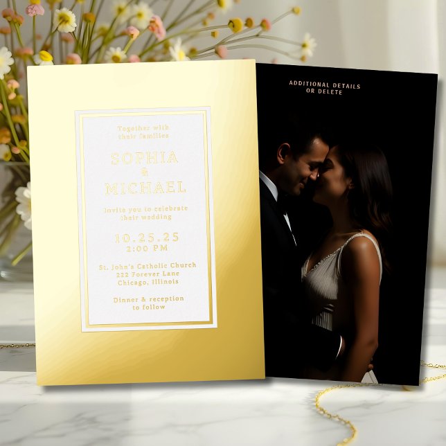 Plantilla de fotografía de invitación de boda simp (Subido por el creador)