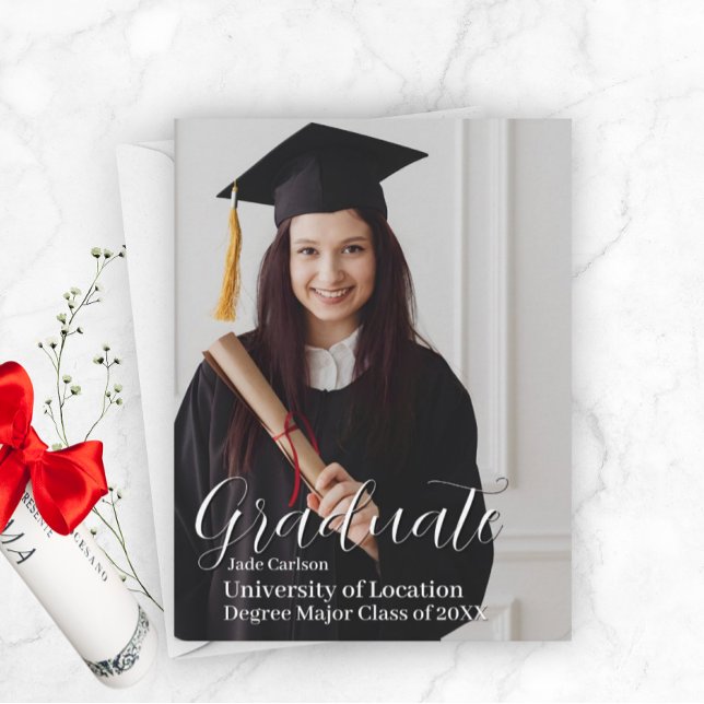 Plantilla de fotografía de Invitación de graduació (Graduation Announcement Template)