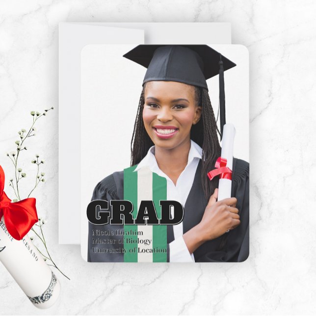 Plantilla de fotografía de Invitación de graduació (Custom Graduation Announcement Template)
