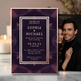 Plantilla de fotografía de la invitación a la boda