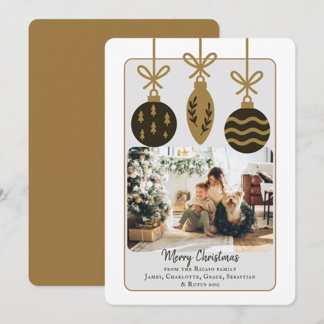 Plantilla de fotografía de navidades en blanco y n (Anverso / Reverso)