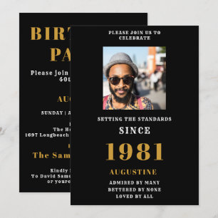 Plantilla de fotografía de oro negro de 40 años de