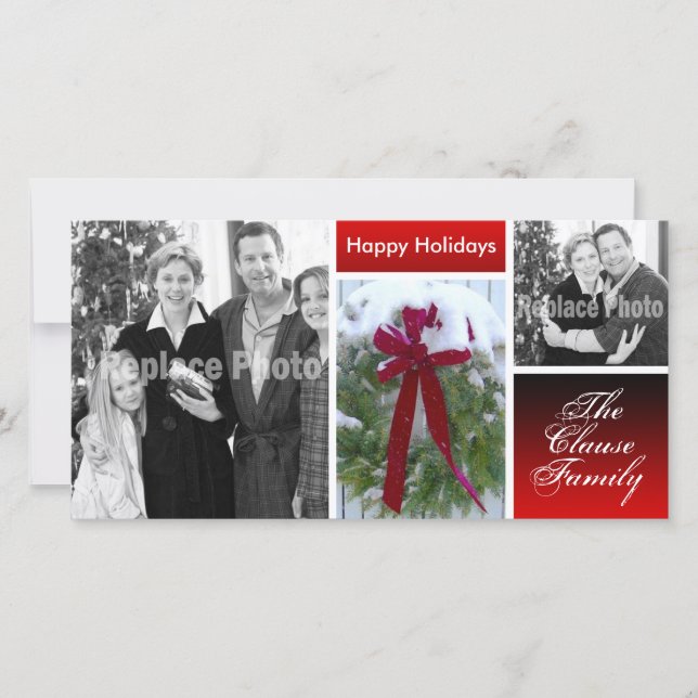 Plantilla de fotografía de tarjetas de Navidades p (Anverso)