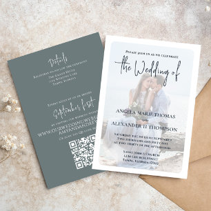 Plantilla de fotografía elegante de Boda gris