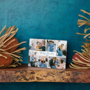 Plantilla de fotografía familiar con placa de fuen