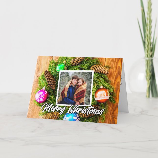 Plantilla de fotografía festiva navideña Feliz Nav (Anverso)