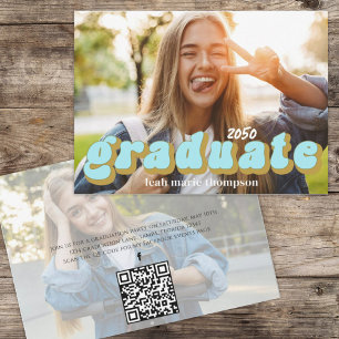 Plantilla de fotografía graduada Típografía azul r