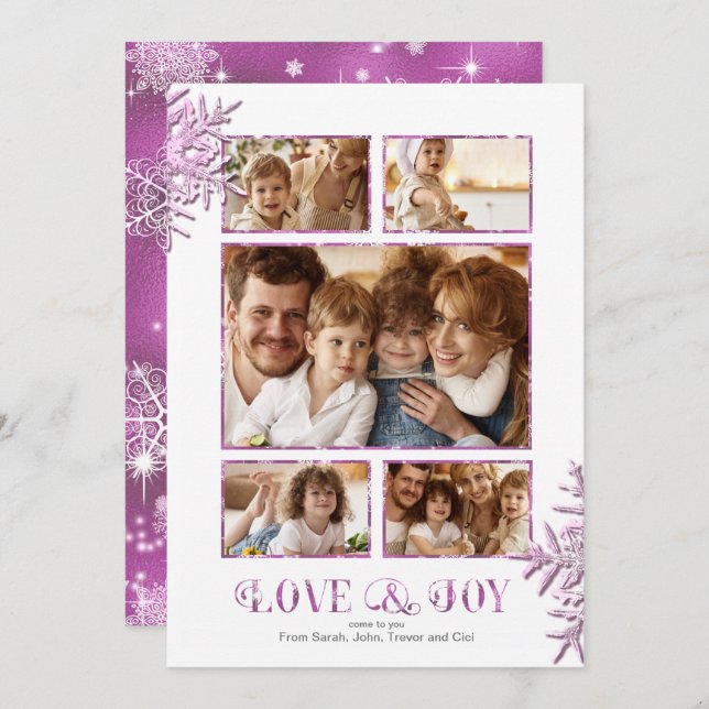 Plantilla de fotografía más bonita de copos de nie (Anverso / Reverso)