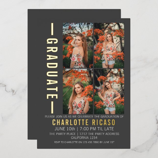 Plantilla de fotografía moderna de graduación pers (Anverso/Reverso)