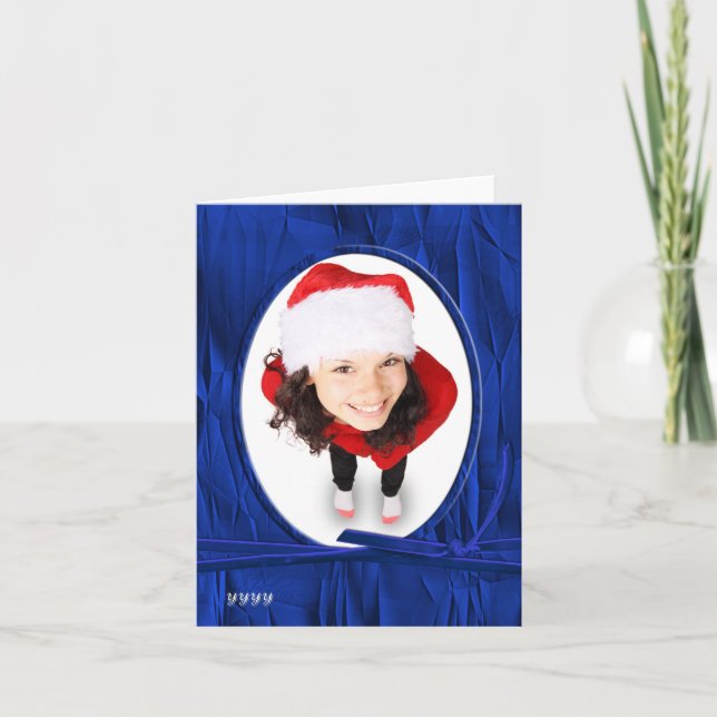 Plantilla de fotografía: Navidades azules de cobal (Anverso)