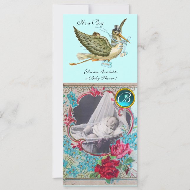 PLANTILLA DE FOTOS DE BABY SHOWER MONOGRAM (Anverso)