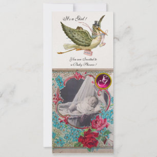 PLANTILLA DE FOTOS DE BABY SHOWER MONOGRAM, oro