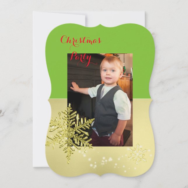 Plantilla de fotos de copo de nieve de oro (Anverso)