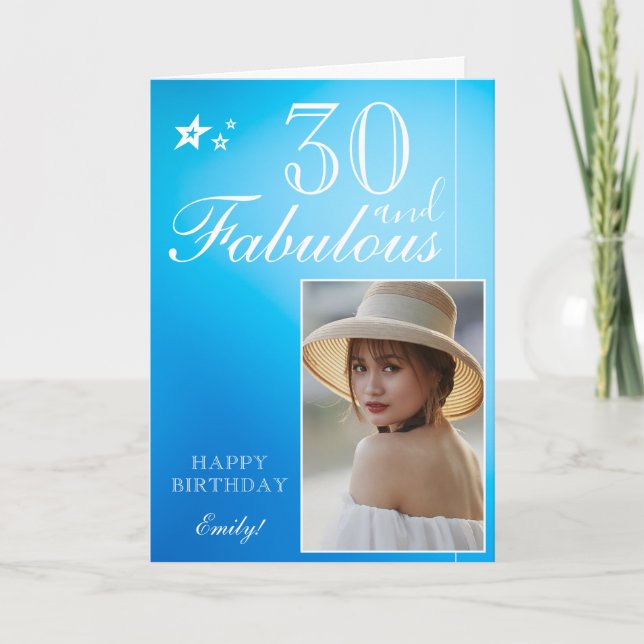Plantilla de Fotos de Cumpleaños 30 Elegante | Per (Anverso)