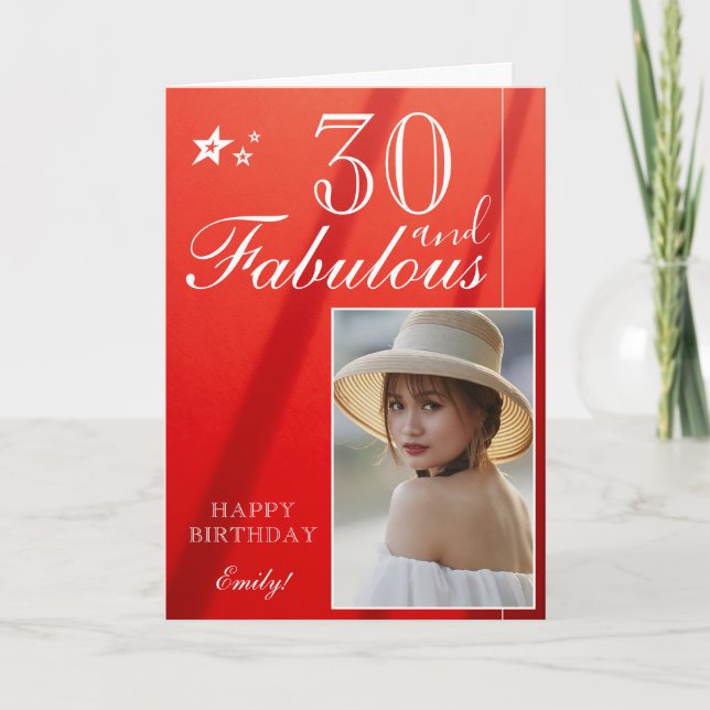 Plantilla de fotos de cumpleaños 30 elegante | Per (Anverso)