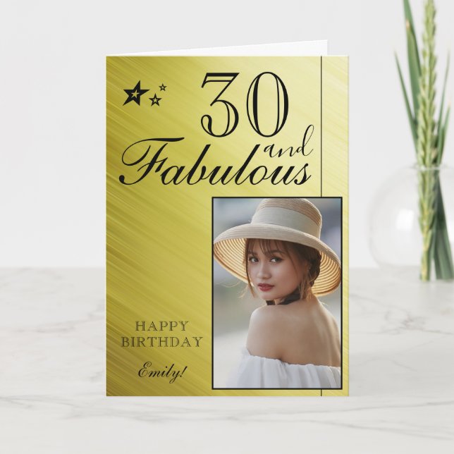 Plantilla de Fotos de Cumpleaños 30 Elegante | Per (Anverso)