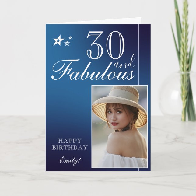 Plantilla de Fotos de Cumpleaños 30 Elegante | Per (Anverso)