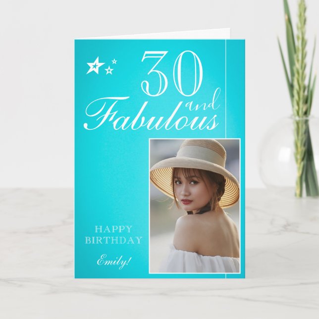 Plantilla de Fotos de Cumpleaños 30 Elegante | Per (Anverso)