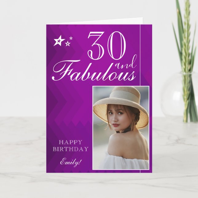 Plantilla de fotos de cumpleaños 30 elegante | Per (Anverso)