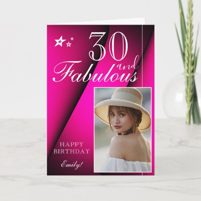 Plantilla de fotos de cumpleaños 30 elegante | Per (Anverso)