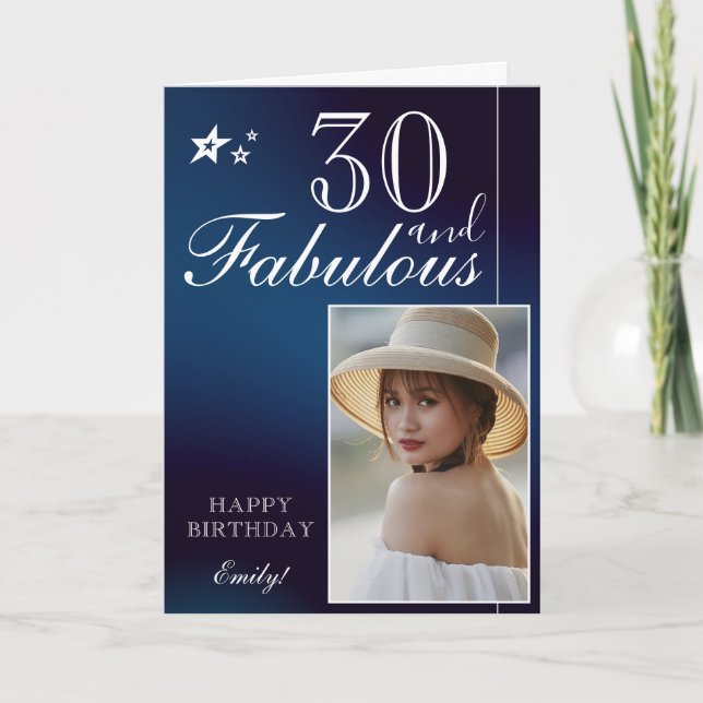 Plantilla de fotos de cumpleaños 30 elegante | Per (Anverso)