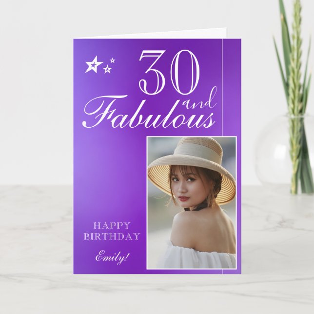 Plantilla de Fotos de Cumpleaños 30 Elegante | Per (Anverso)