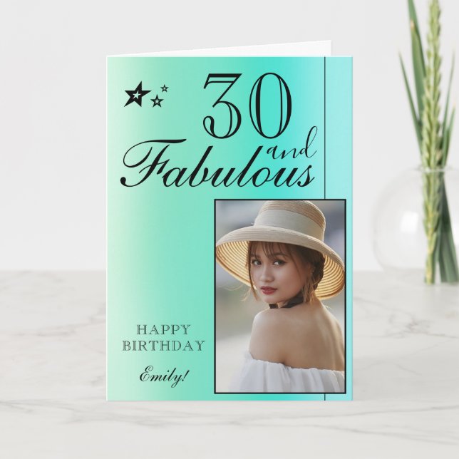 Plantilla de fotos de cumpleaños número 30 elegant (Anverso)