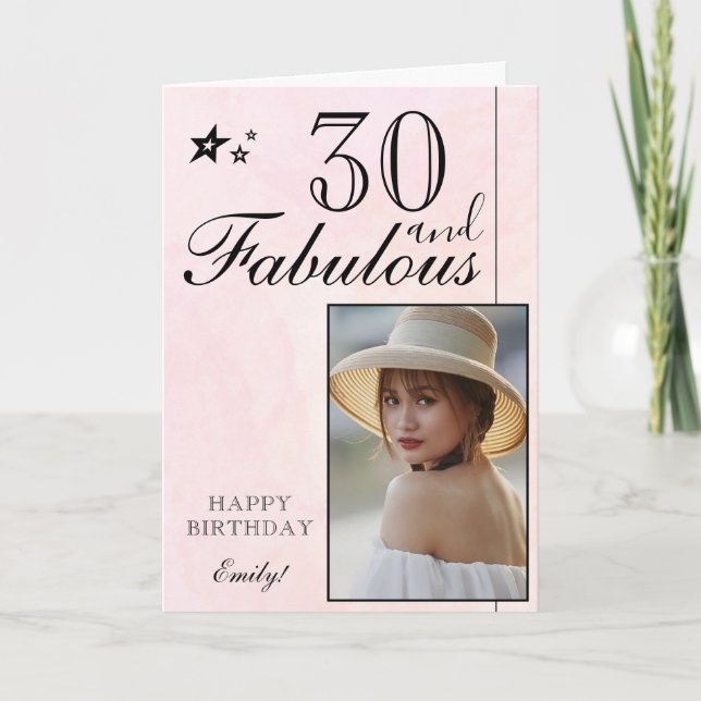 Plantilla de fotos de cumpleaños número 30 elegant (Anverso)