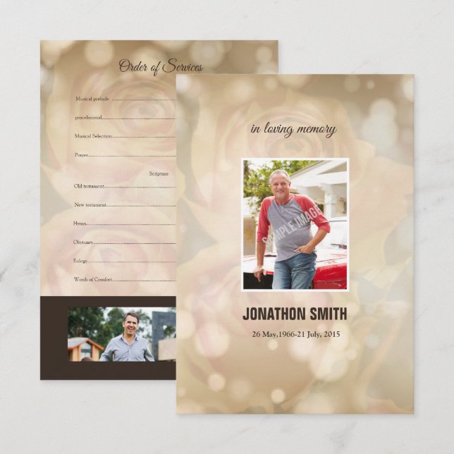 Plantilla de funeral conmemorativo (Anverso / Reverso)