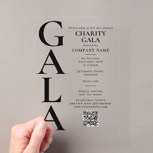 Plantilla de gala benéfica Código QR de evento de  (Insitu (portátil))