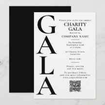 Plantilla de gala benéfica Código QR evento de rec