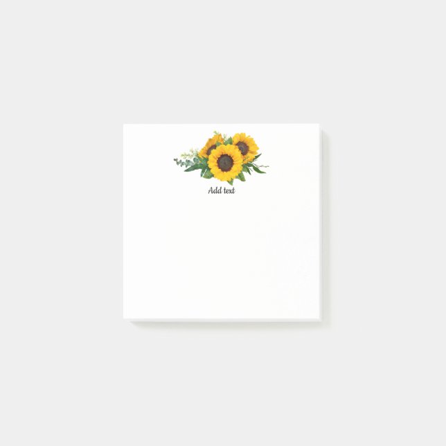 Plantilla de girasoles Notas Post-it (Anverso)