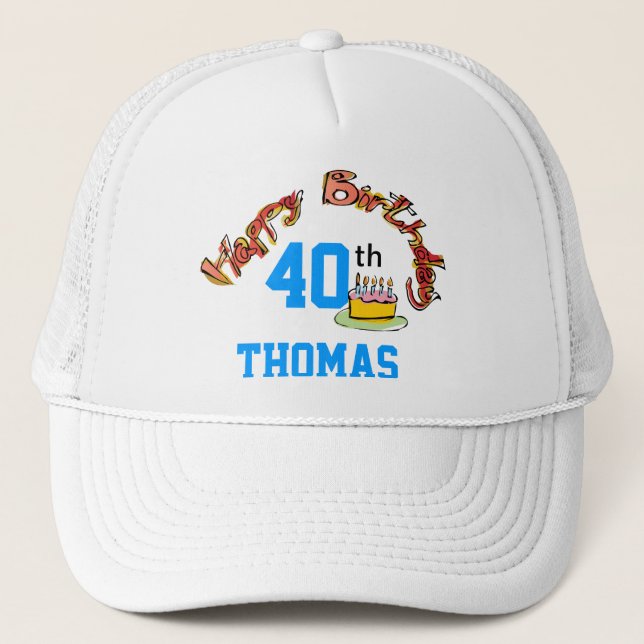 Plantilla de Gorra de cumpleaños feliz (Anverso)
