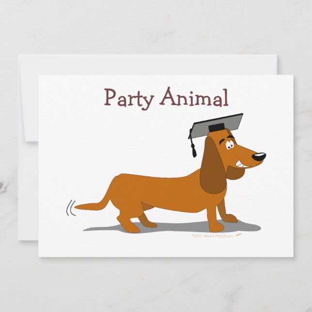 Plantilla de graduación de perro de Dachshund en p (Anverso)