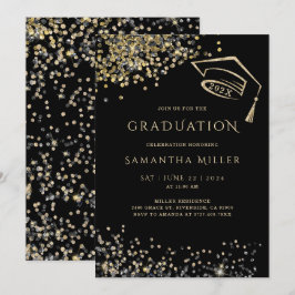 Plantilla de Graduación Negro y Dorado
