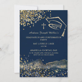 Plantilla de Graduación y Confirmación de Azul y O