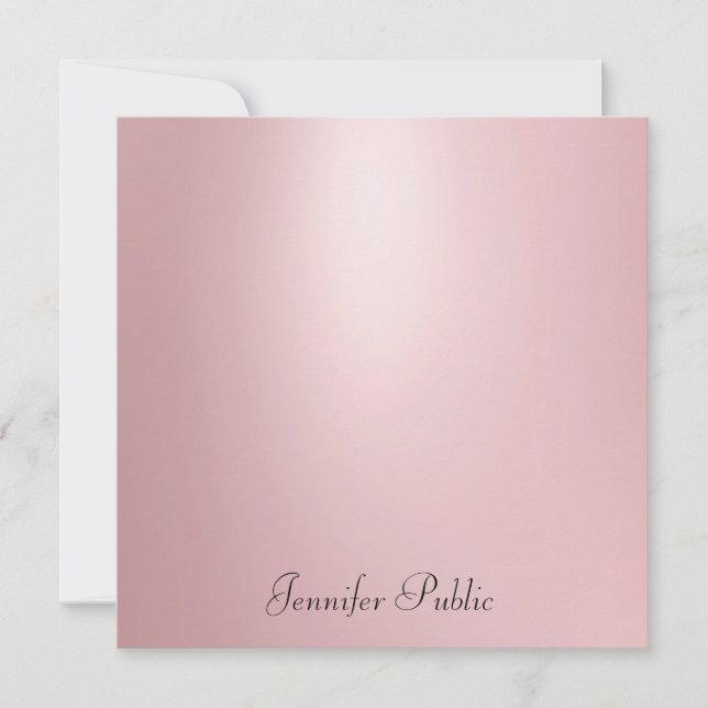 Plantilla de guión de caligrafía Rosa de oro elega (Anverso)