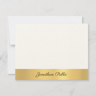 Plantilla de guión elegante de mano Felt Ecru Gold