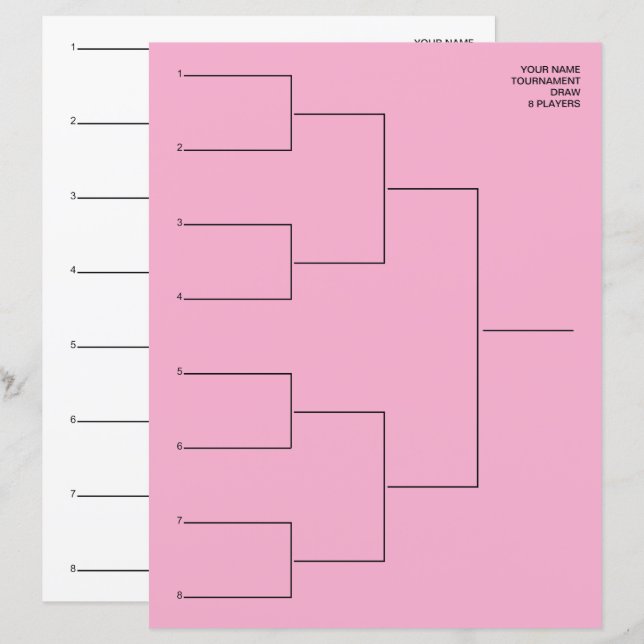 Plantilla de hoja de sorteo de bracket de playoffs (Anverso / Reverso)