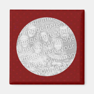 Plantilla de imán fotográfico de Polkadot Rojo