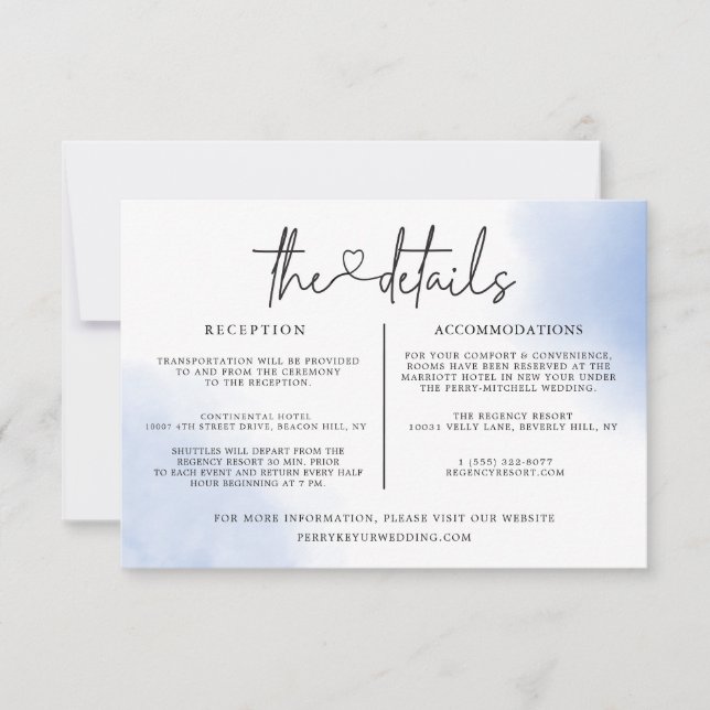 Plantilla de información de detalles de Boda de co (Anverso)