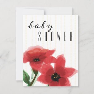 Plantilla de invitación a Baby Shower con flores e