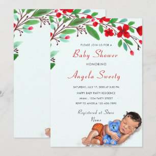 Plantilla de invitación a Baby Shower para dormir