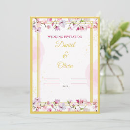 plantilla de invitación a boda de flores.