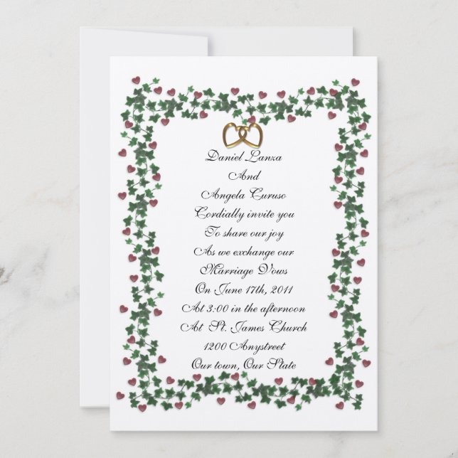 Plantilla de invitación a boda de frontera de marf (Anverso)