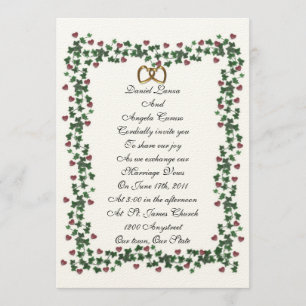 Plantilla de invitación a boda de frontera de marf