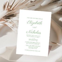 plantilla de invitación a boda digital verde de sa