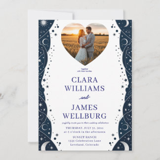 Plantilla de invitación a bodas celestes - Azul pr