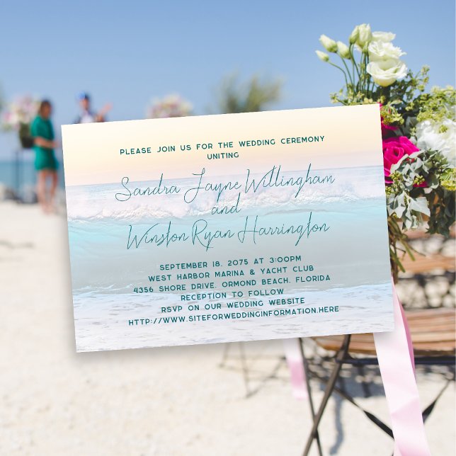 Plantilla de invitación a bodas con amanecer en la (Subido por el creador)